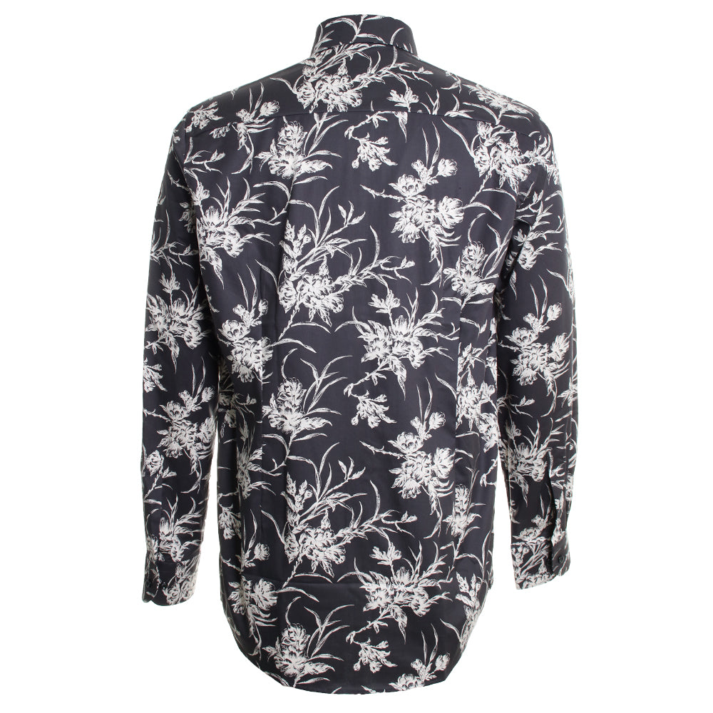 Black Signature Twill Floral Shirt  Lee Newman.com