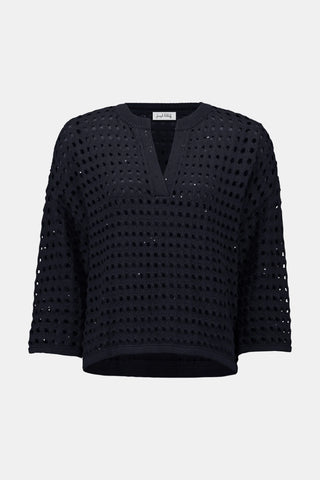 Cotton Blend Open Stitch Sweater