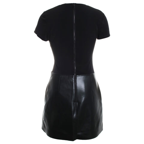 Sydney Vegan Leather A-Line Dress w/ Pocket Detail