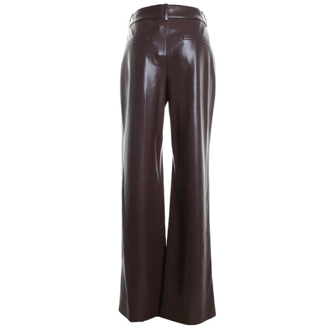 Alexander High Rise Vegan Leather Slim Straight Trouser