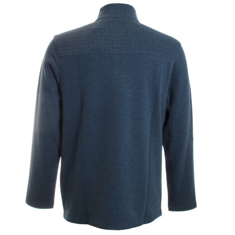 Navy Quilted 1/4 Zip Sweater