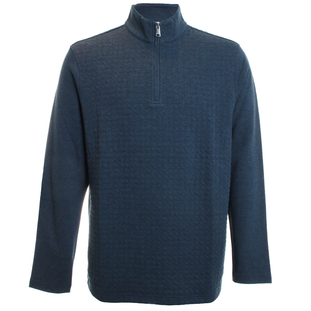 Navy Quilted 1/4 Zip Sweater