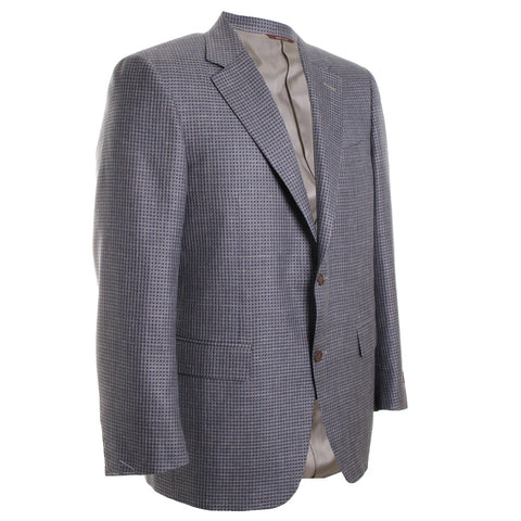Taupe & Blue Houndstooth Sport Coat