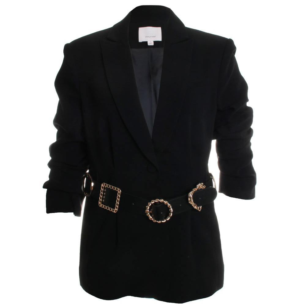 Gold Belt Scrunched Cheyenne Blazer