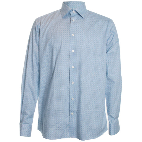 Geometric Blue Signature Twill Shirt