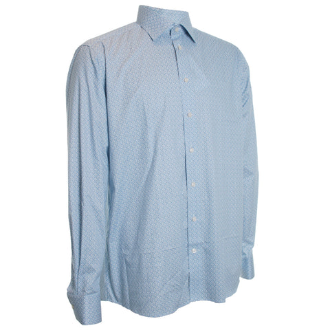 Geometric Blue Signature Twill Shirt
