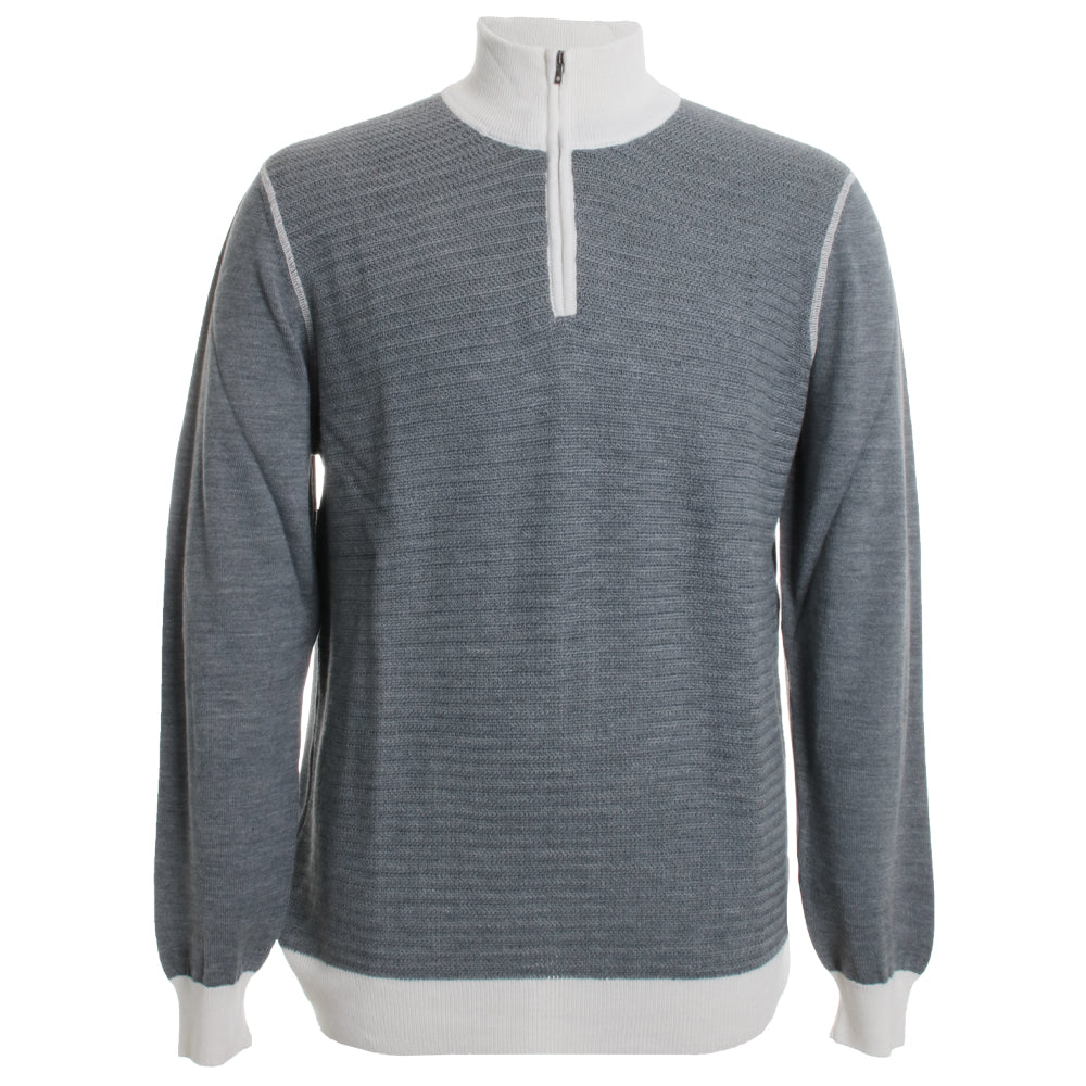 Lucca Textured 1/2 Zip Knit Sweater