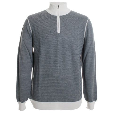 Lucca Textured 1/2 Zip Knit Sweater