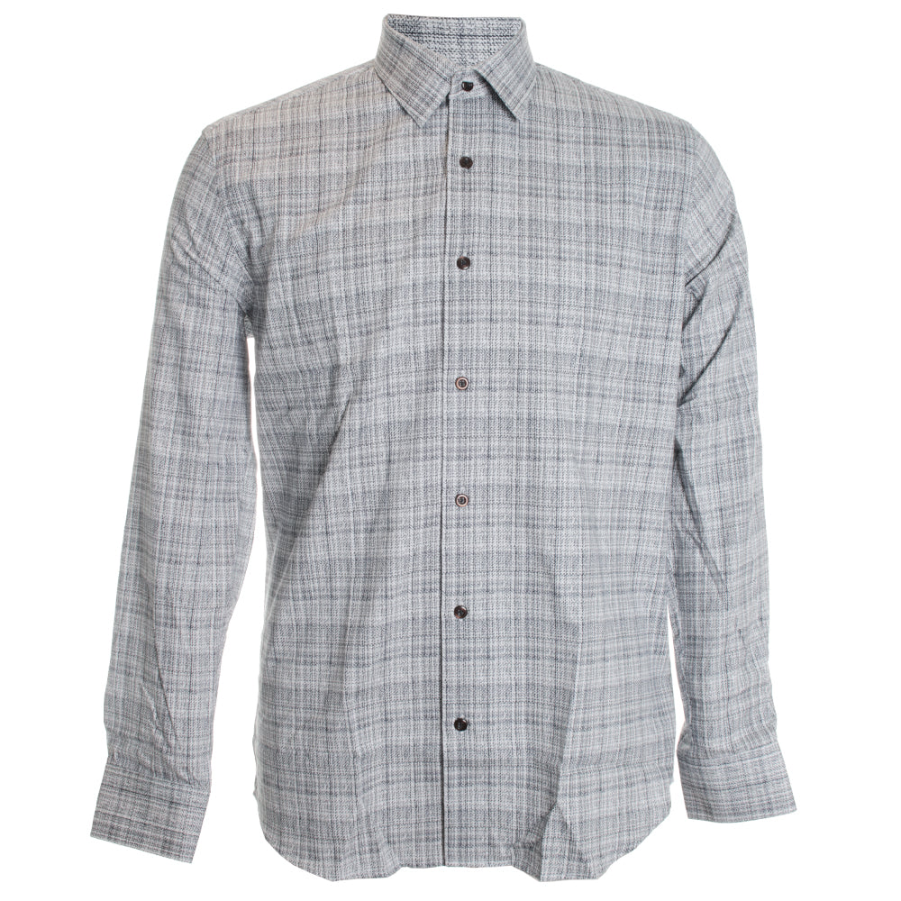 Navy Melange Plaid Shirt