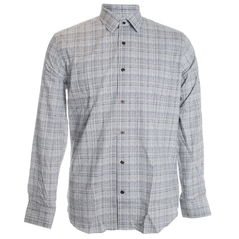 Navy Melange Plaid Shirt