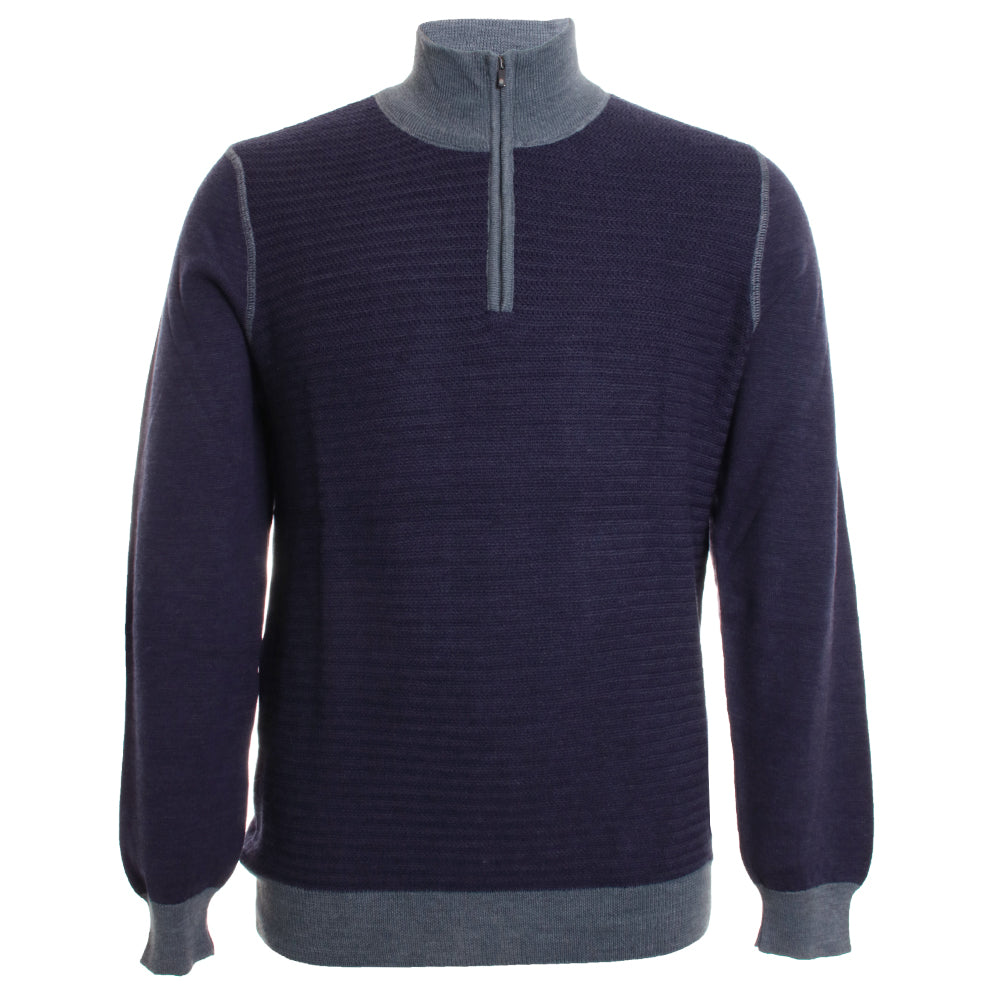 Lucca Textured 1/2 Zip Knit Sweater