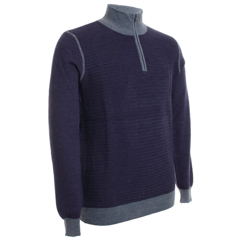Lucca Textured 1/2 Zip Knit Sweater
