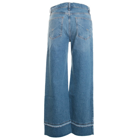 Rosie High Rise Wide Leg Ankle Raw Hem