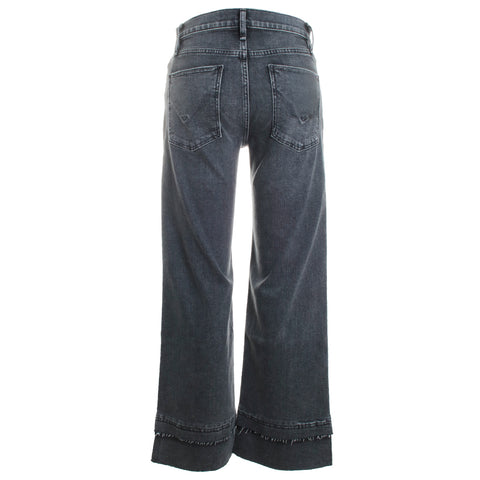 Rosie High Rise Wide Leg Ankle Raw Hem