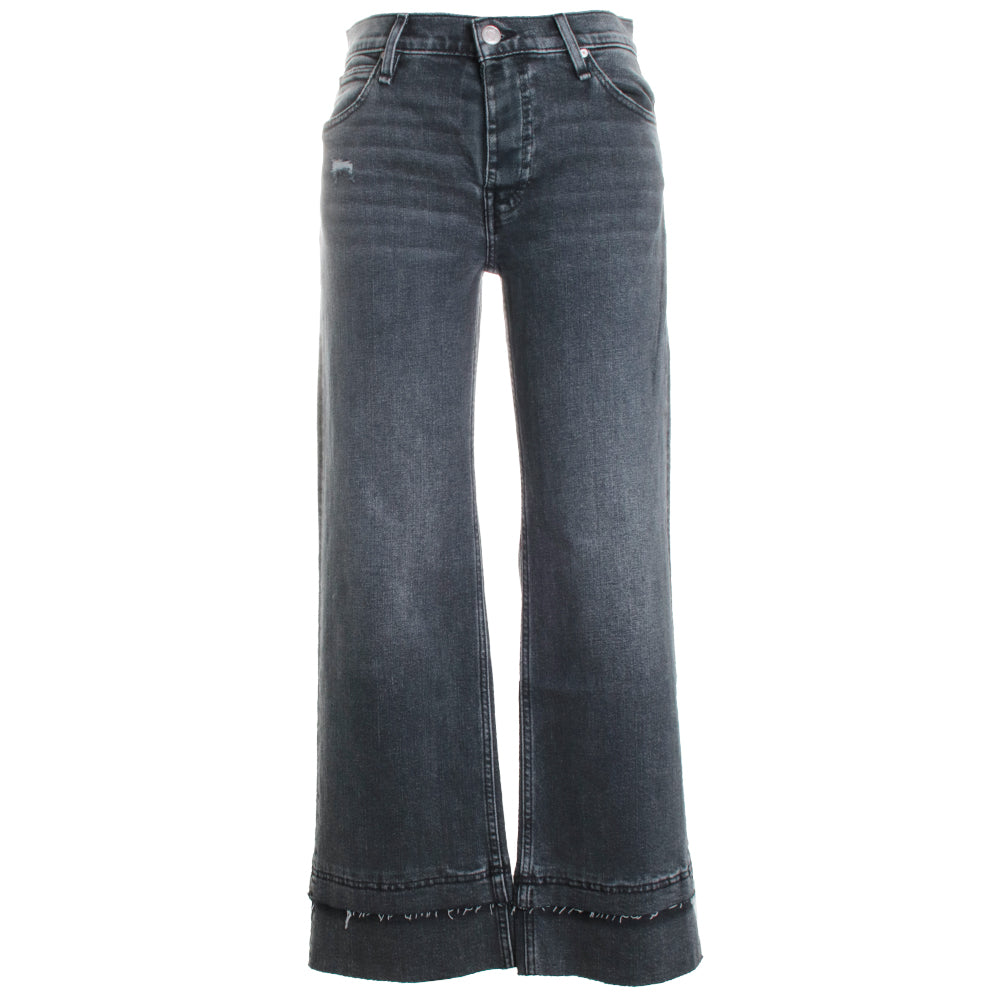Rosie High Rise Wide Leg Ankle Raw Hem