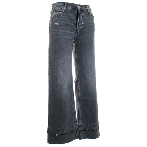 Rosie High Rise Wide Leg Ankle Raw Hem