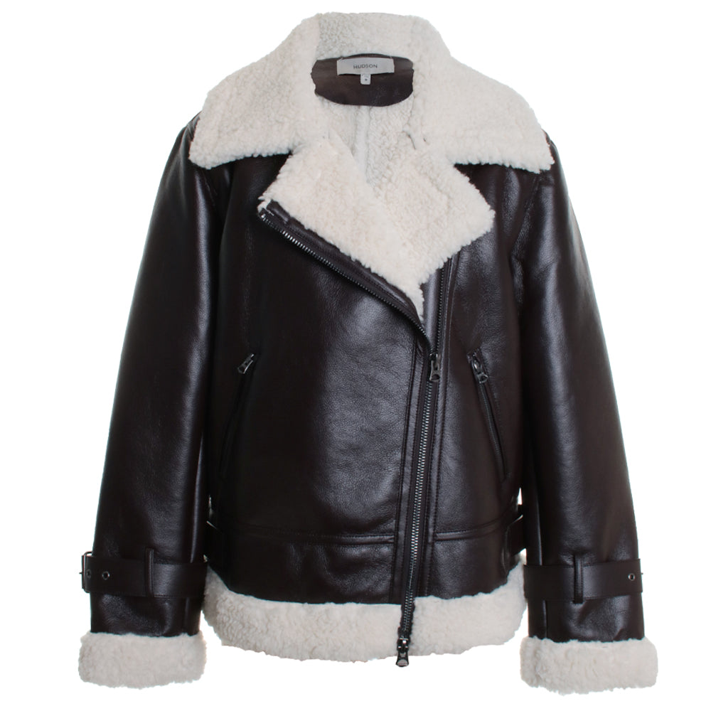 Vegan Leather Sherpa Jacket