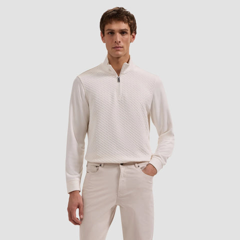 Performance Basketweave Quarter-Zip Mock Neck Pullover