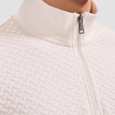 Performance Basketweave Quarter-Zip Mock Neck Pullover