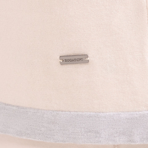 Jersey Knit Short-Sleeve Polo Sweater