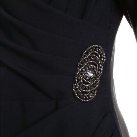 Brooch Detail Wrap Dress