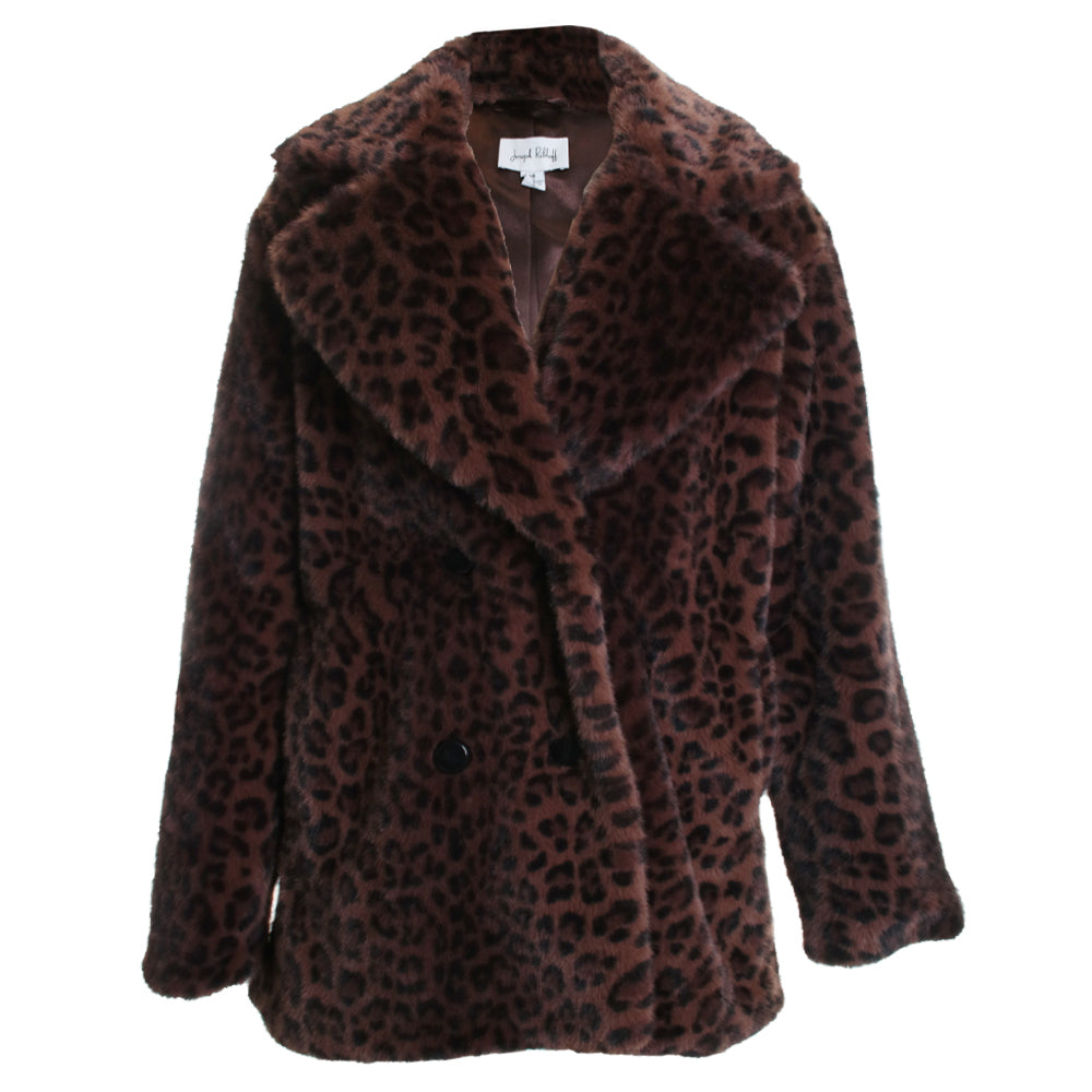 Leopard Print Faux Fur Coat