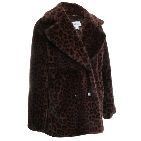 Leopard Print Faux Fur Coat
