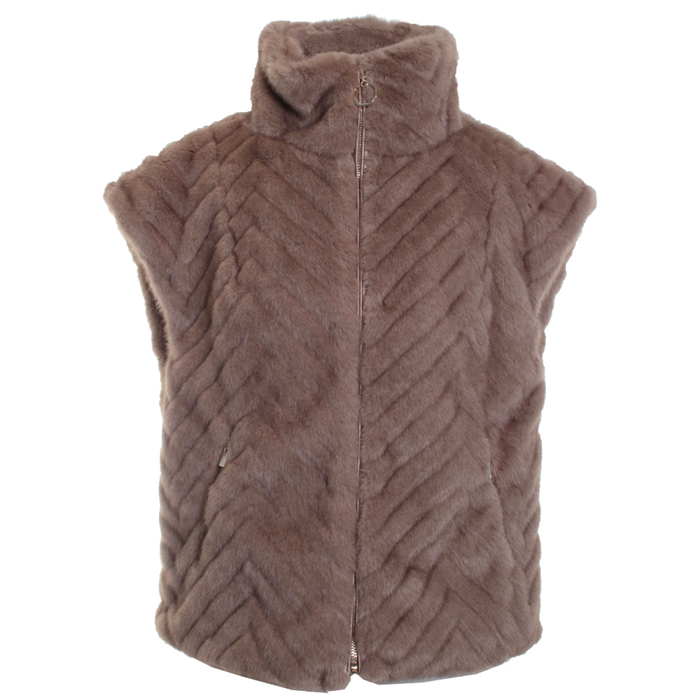 Faux Fur Jacket w/ Zipper