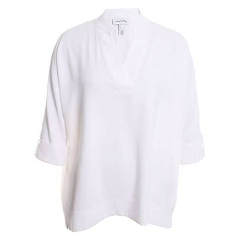 Wide Collar Popover Blouse