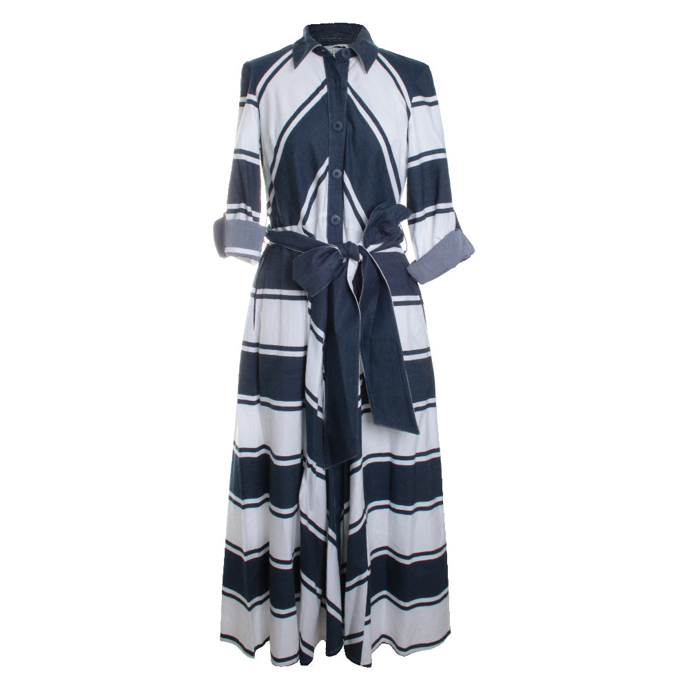 Casual Striped Maxi Dress