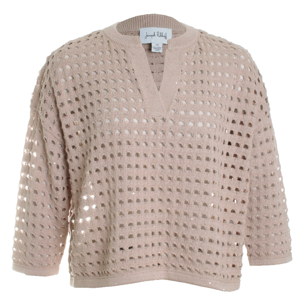 Cotton Blend Open Stitch Sweater