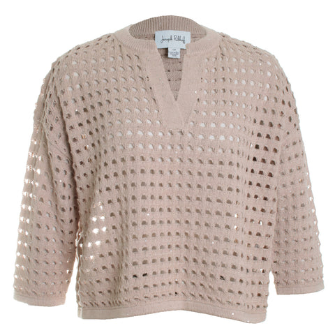 Cotton Blend Open Stitch Sweater