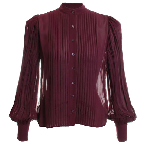 Noor Mandarin Pleated Blouse