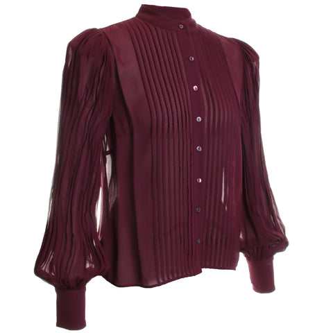 Noor Mandarin Pleated Blouse