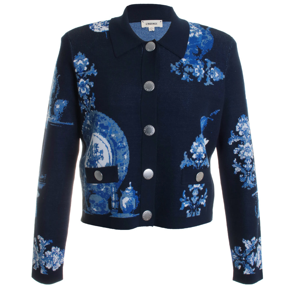 Osiris Jacquard Collared Cardigan