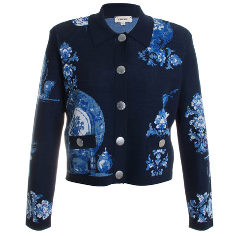 Osiris Jacquard Collared Cardigan