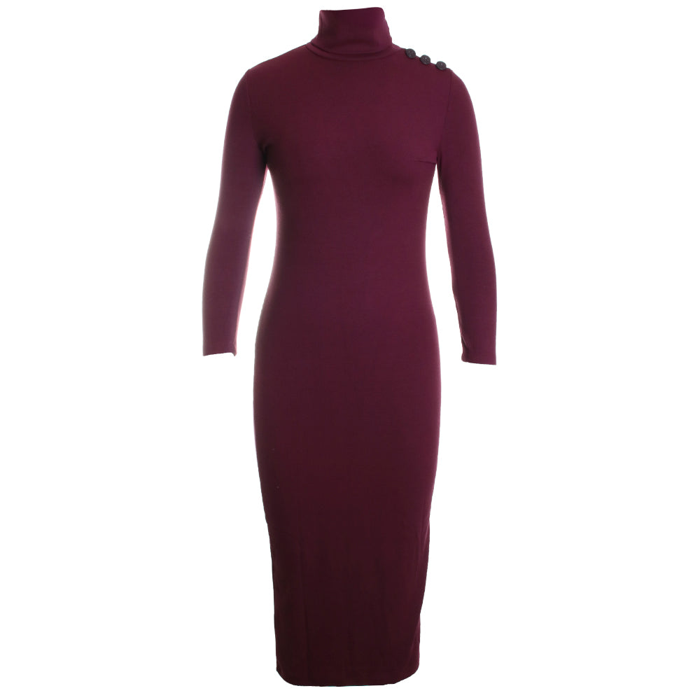 Voletta 3/4 Sleeve Turtleneck Sweater Dress