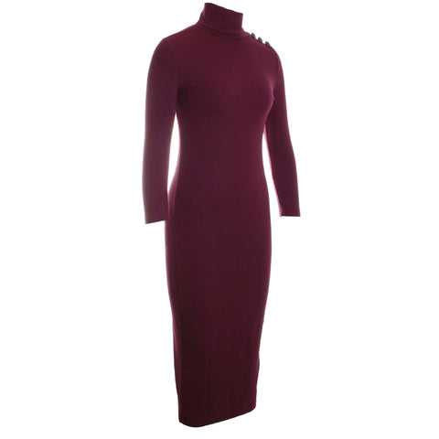 Voletta 3/4 Sleeve Turtleneck Sweater Dress