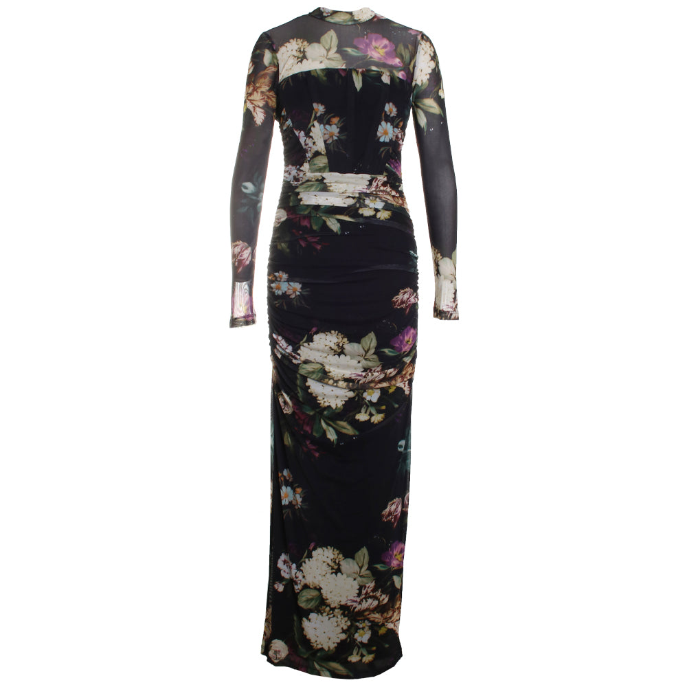 sachin and babi light blue dress Black Halo Women's Mirabella Flocked Floral Organza Gown - Blooming Veils main image 0