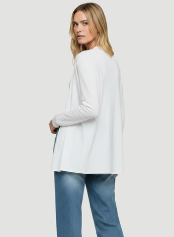 Stretch Linen Open Cardigan