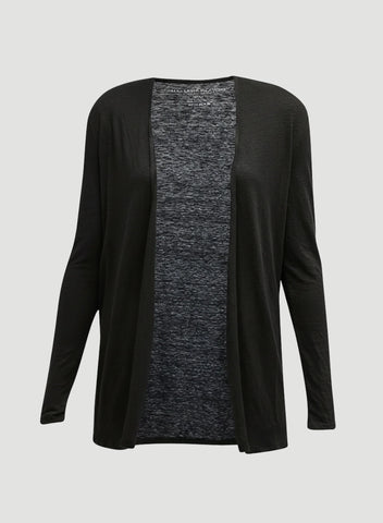 Stretch Linen Open Cardigan
