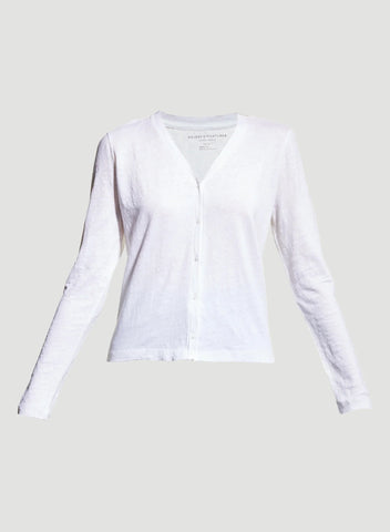 Stretch Linen V-Neck Cardigan