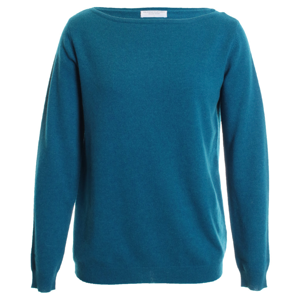 Cashmere Seamless Long Sleeve Boatneck Sweater