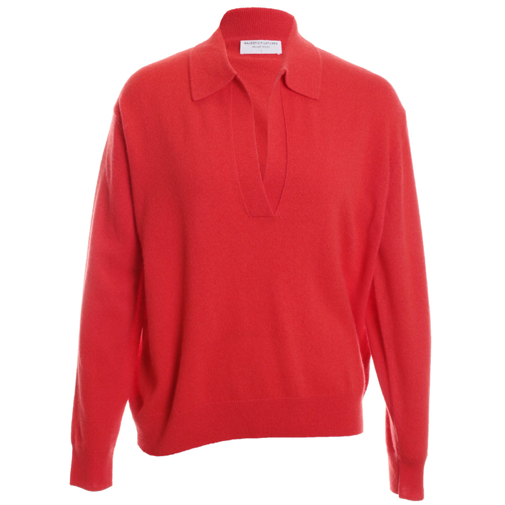 Cashmere Seamless Long Sleeve Polo