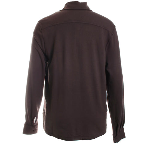 French Terry Long Sleeve Zip Front Pocket Shirt