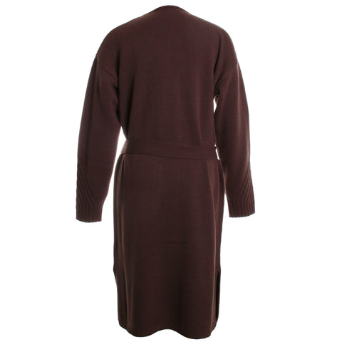 Merino Maxi Open Cardigan w/ Belt