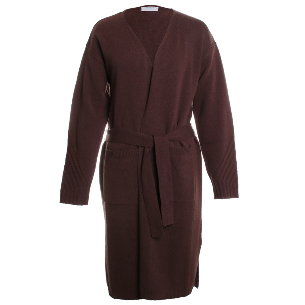 Merino Maxi Open Cardigan w/ Belt