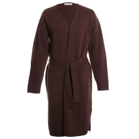 Merino Maxi Open Cardigan w/ Belt