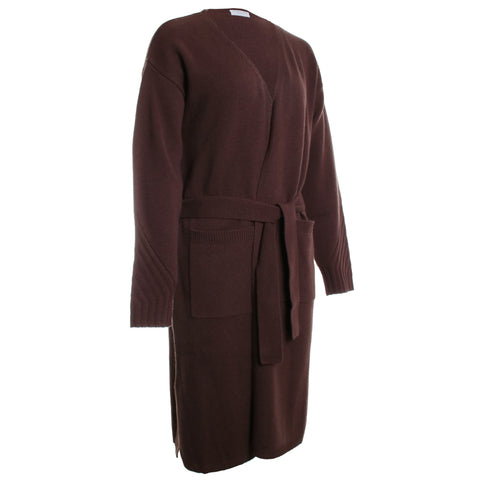 Merino Maxi Open Cardigan w/ Belt