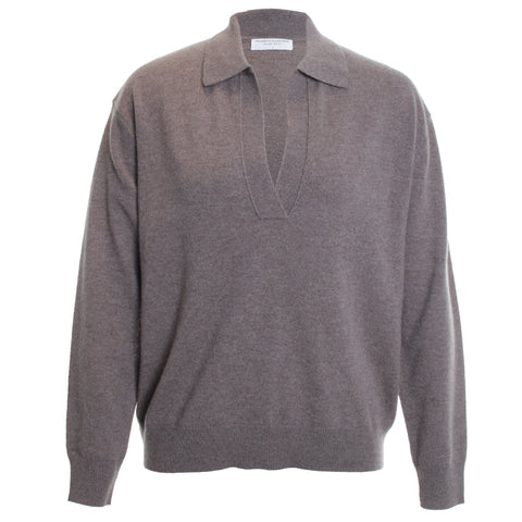 Cashmere Seamless Long Sleeve Polo